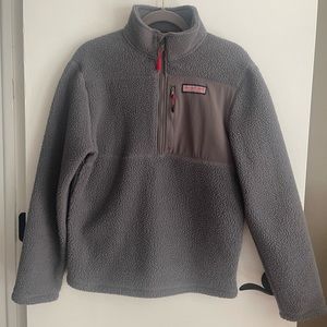 Grey vineyard Vines Stillwater Sherpa 1/2 zip.